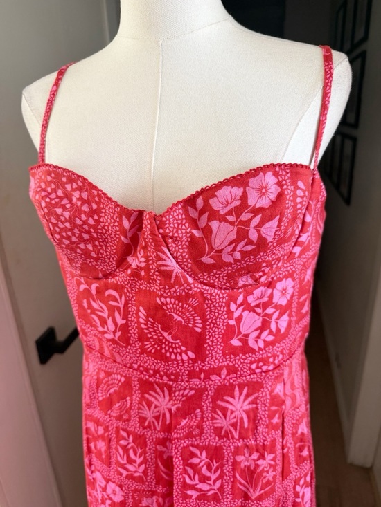 Agua By Agua Bendita Mambo Linen Floral Midi 
Dress Sz L MSRP $750 - Picture 6 of 10